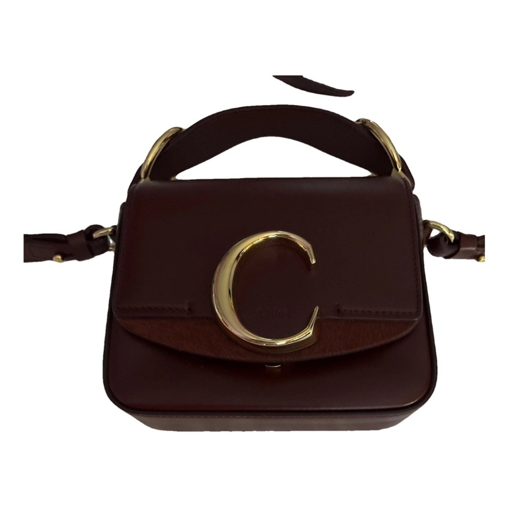 Chloe Burgundy Crossbody Bag with Gold Details